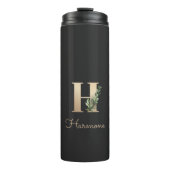 Elegant Botanische monogram Gold Letter H Thermosbeker (Voorkant)