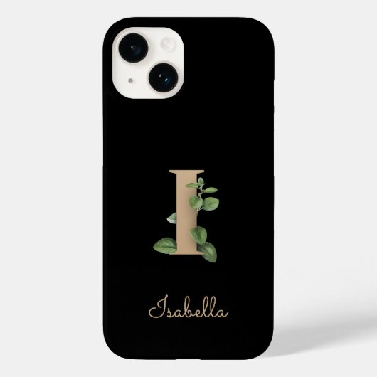 Elegant Botanische Monogram Gold Letter I Case-Mate iPhone Case (Achterkant)