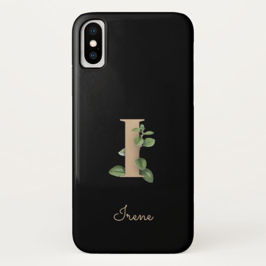 Elegant Botanische Monogram Gold Letter I Case-Mate iPhone Case (Achterkant)