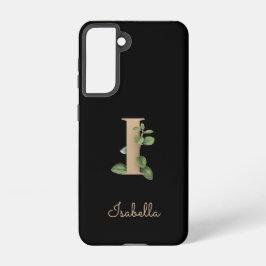 Elegant Botanische Monogram Gold Letter I Samsung Galaxy Hoesje
