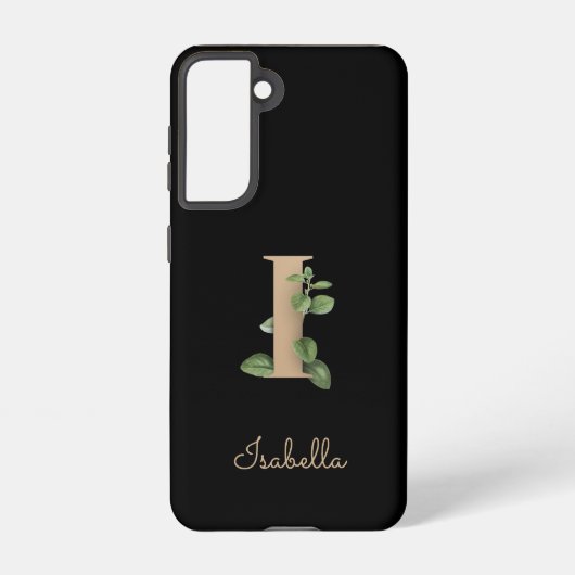 Elegant Botanische Monogram Gold Letter I Samsung Galaxy Hoesje (Achterkant)
