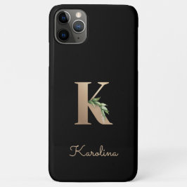 Elegant Botanische monogram Gold Letter K Case-Mate iPhone Case