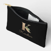 Elegant Botanische monogram Gold Letter K Etui (Open)