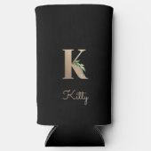 Elegant Botanische monogram Gold Letter K Seltzer Blikjeskoeler (Voorkant)