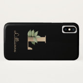 Elegant Botanische monogram Gold Letter L Case-Mate iPhone Case (Achterkant (horizontaal))