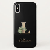 Elegant Botanische monogram Gold Letter L Case-Mate iPhone Case (Achterkant)