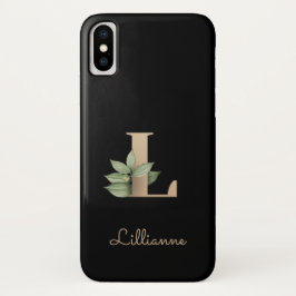 Elegant Botanische monogram Gold Letter L Case-Mate iPhone Case