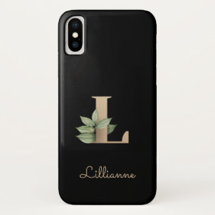 Elegant Botanische monogram Gold Letter L Case-Mate iPhone Case
