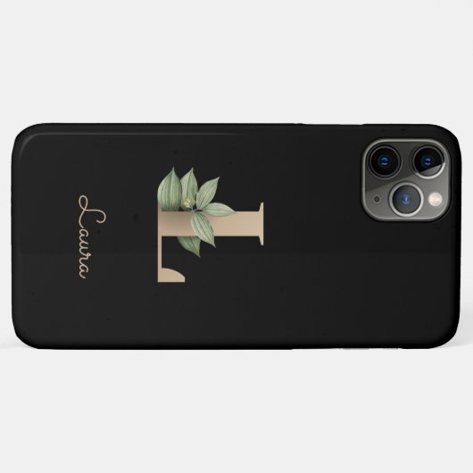 Elegant Botanische monogram Gold Letter L Case-Mate iPhone Case (Achterkant (horizontaal))