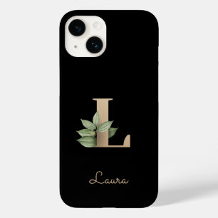 Elegant Botanische monogram Gold Letter L Case-Mate iPhone 14 Hoesje