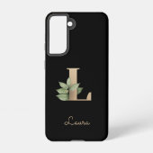 Elegant Botanische monogram Gold Letter L Samsung Galaxy Hoesje (Achterkant)