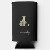 Elegant Botanische monogram Gold Letter L Seltzer Blikjeskoeler (Voorkant)