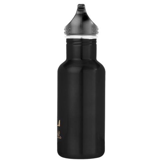 Elegant Botanische monogram Gold Letter L Waterfles (Rechts)