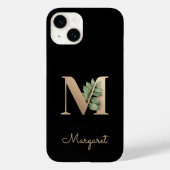 Elegant Botanische monogram Gold Letter M Case-Mate iPhone Case (Achterkant)