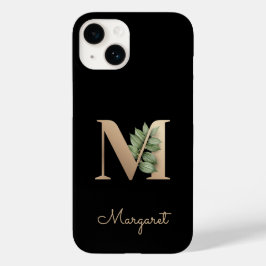 Elegant Botanische monogram Gold Letter M Case-Mate iPhone 14 Hoesje