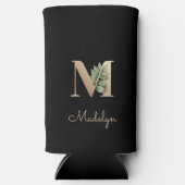 Elegant Botanische monogram Gold Letter M Seltzer Blikjeskoeler (Voorkant)