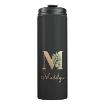 Elegant Botanische monogram Gold Letter M