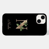 Elegant Botanische monogram Gold Letter N Case-Mate iPhone Case (Achterkant (horizontaal))