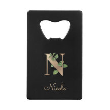 Elegant Botanische monogram Gold Letter N