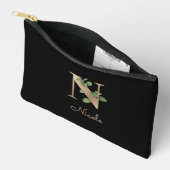 Elegant Botanische monogram Gold Letter N Etui (Open)