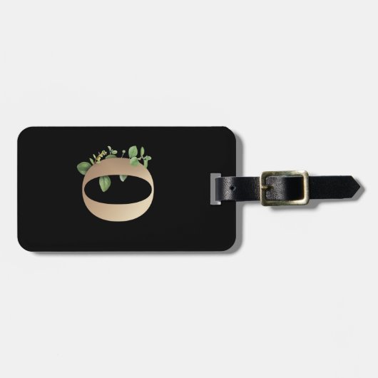 Elegant Botanische monogram Gold Letter O Bagagelabel (Voorkant horizontaal)