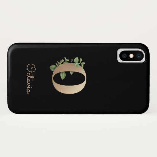 Elegant Botanische monogram Gold Letter O Case-Mate iPhone Case (Achterkant (horizontaal))