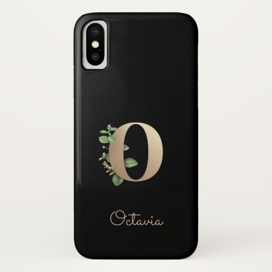 Elegant Botanische monogram Gold Letter O Case-Mate iPhone Case (Achterkant)