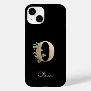 Elegant Botanische monogram Gold Letter O Case-Mate iPhone 14 Hoesje