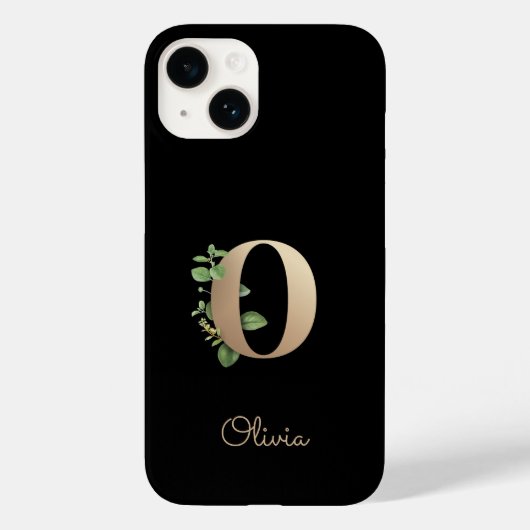 Elegant Botanische monogram Gold Letter O Case-Mate iPhone Case (Achterkant)