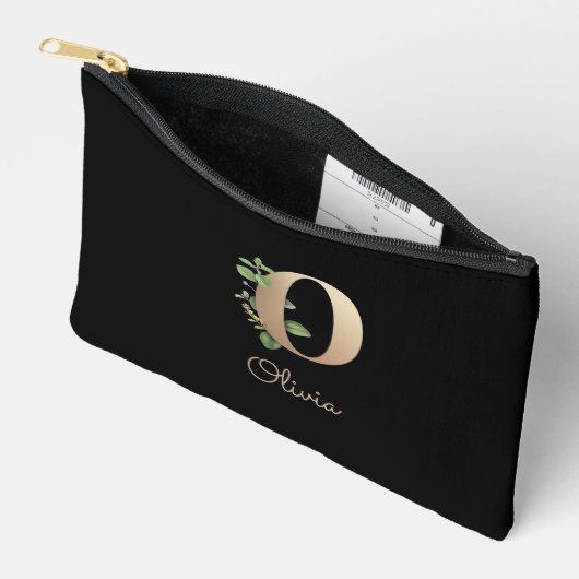 Elegant Botanische monogram Gold Letter O Etui (Open)