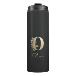Elegant Botanische monogram Gold Letter O Thermosbeker