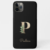 Elegant Botanische monogram Gold Letter P Case-Mate iPhone Case (Achterkant)