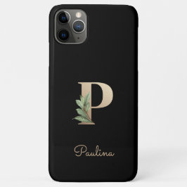 Elegant Botanische monogram Gold Letter P Case-Mate iPhone Case