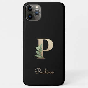 Elegant Botanische monogram Gold Letter P Case-Mate iPhone Case
