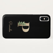 Elegant Botanische monogram Gold Letter P Case-Mate iPhone Case (Achterkant (horizontaal))