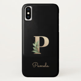Elegant Botanische monogram Gold Letter P Case-Mate iPhone Case