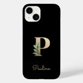 Elegant Botanische monogram Gold Letter P Case-Mate iPhone Case (Achterkant)
