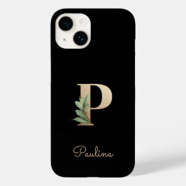 Elegant Botanische monogram Gold Letter P Case-Mate iPhone 14 Hoesje