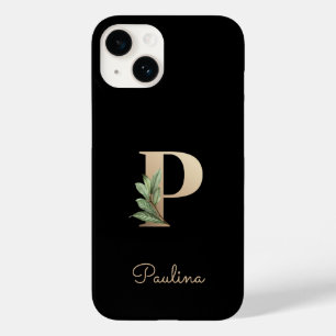 Elegant Botanische monogram Gold Letter P Case-Mate iPhone 14 Hoesje