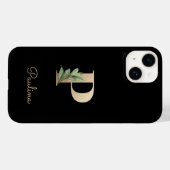 Elegant Botanische monogram Gold Letter P Case-Mate iPhone Case (Achterkant (horizontaal))