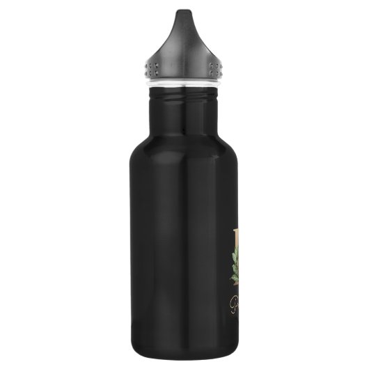 Elegant Botanische monogram Gold Letter P Waterfles (Links)