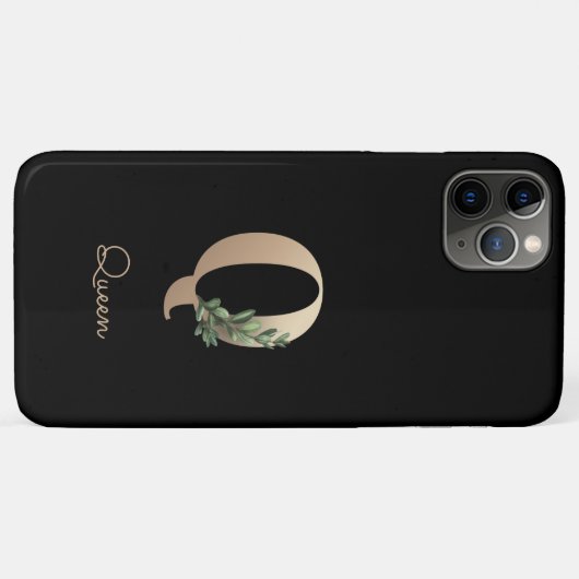 Elegant Botanische monogram Gold Letter Q Case-Mate iPhone Case (Achterkant (horizontaal))