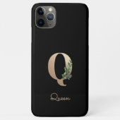 Elegant Botanische monogram Gold Letter Q Case-Mate iPhone Case (Achterkant)