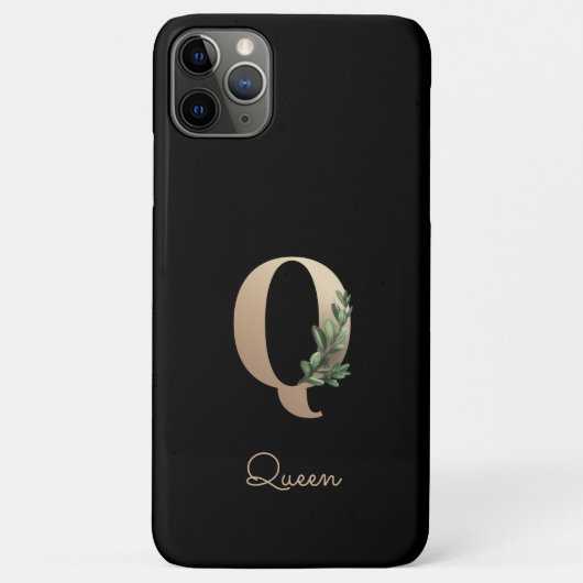 Elegant Botanische monogram Gold Letter Q Case-Mate iPhone Case (Achterkant)