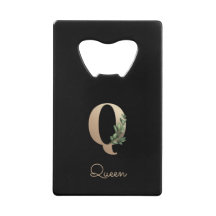 Elegant Botanische monogram Gold Letter Q