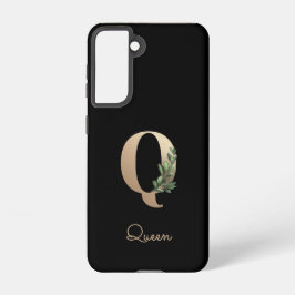 Elegant Botanische monogram Gold Letter Q Samsung Galaxy Hoesje