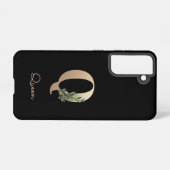 Elegant Botanische monogram Gold Letter Q Samsung Galaxy Hoesje (Achterkant horizontaal)