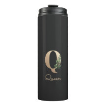 Elegant Botanische monogram Gold Letter Q