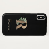 Elegant Botanische monogram Gold Letter R Case-Mate iPhone Case (Achterkant (horizontaal))