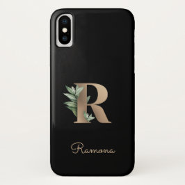 Elegant Botanische monogram Gold Letter R Case-Mate iPhone Case